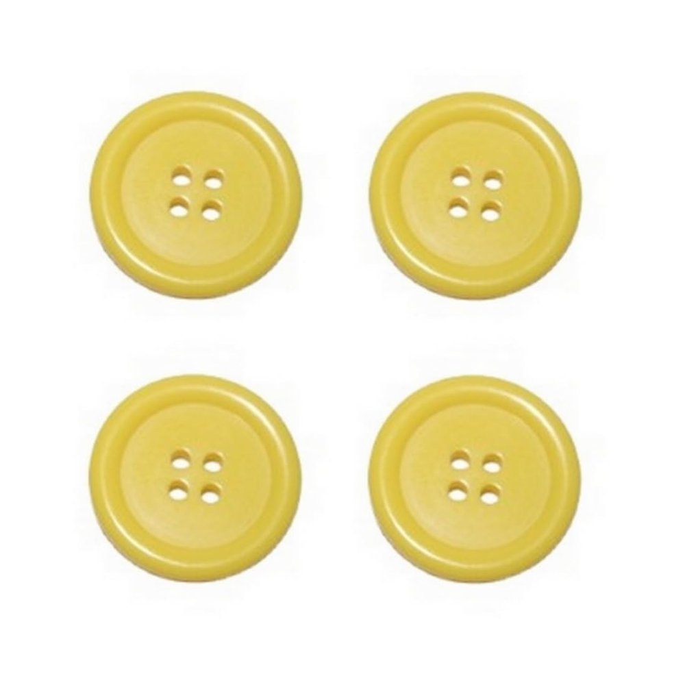 Premium 30mm 4-Hole Button - Golden Kiwi Yellow (4 pcs)