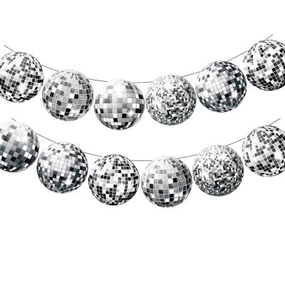 Ovanda Silver Disco Decoration Garland
