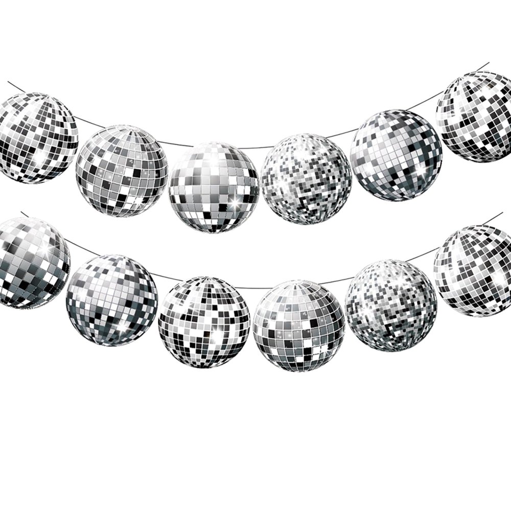 Ovanda Silver Disco Decoration Garland