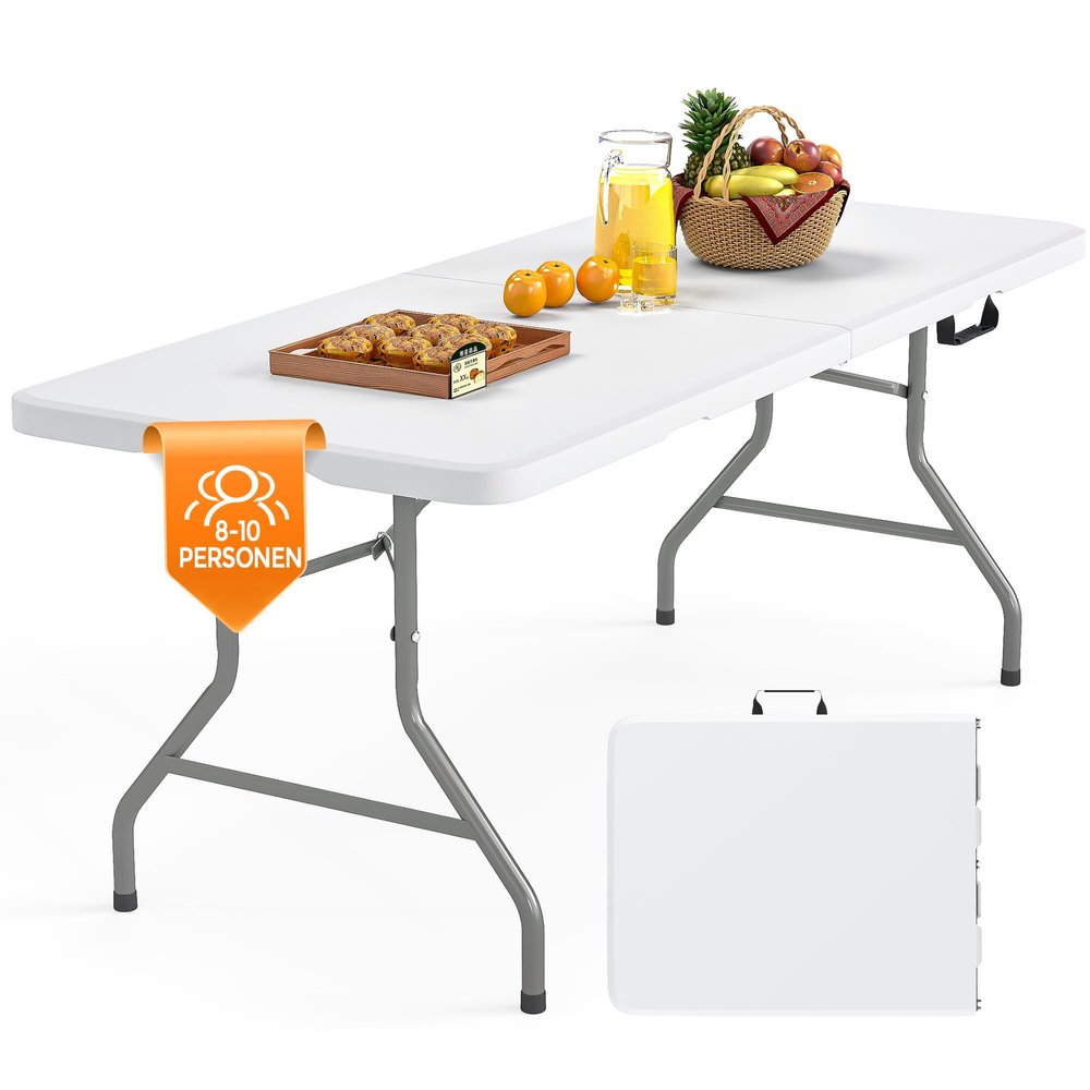 Asdsed Folding Garden Table 180 x 74 cm, White