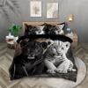 TKCQX Black and White Tiger Duvet Cover Set, 140 x 200 cm view 1