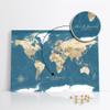 framed concept | Personalized World Map with Push Pins | Handmade Wall Decor with 50 Gold Pins | Unique Gift Idea view 1
