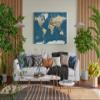 framed concept | Personalized World Map with Push Pins | Handmade Wall Decor with 50 Gold Pins | Unique Gift Idea view 3