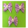 3 Fabric Appliqués: Purple Bow + Bead 7 x 5 cm (02) view 1