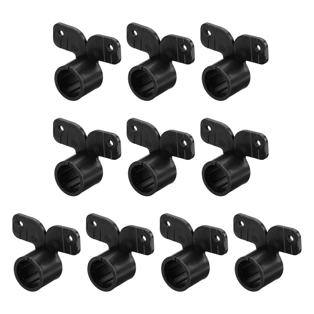 PATIKIL 10-Pack 1/2-Inch (12 mm) Butterfly-Style Pipe Clamps for PEX, Copper, and CPVC, Black
