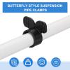 PATIKIL 10-Pack 1/2-Inch (12 mm) Butterfly-Style Pipe Clamps for PEX, Copper, and CPVC, Black view 4