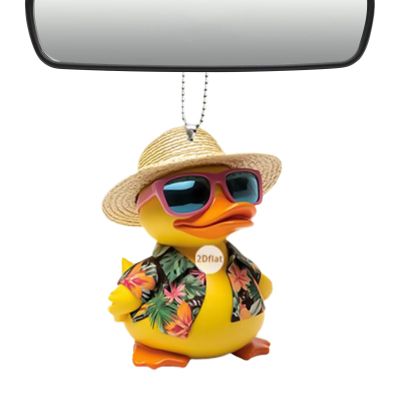 Car Mirror Ornaments - 2D Acrylic Duck Accessories