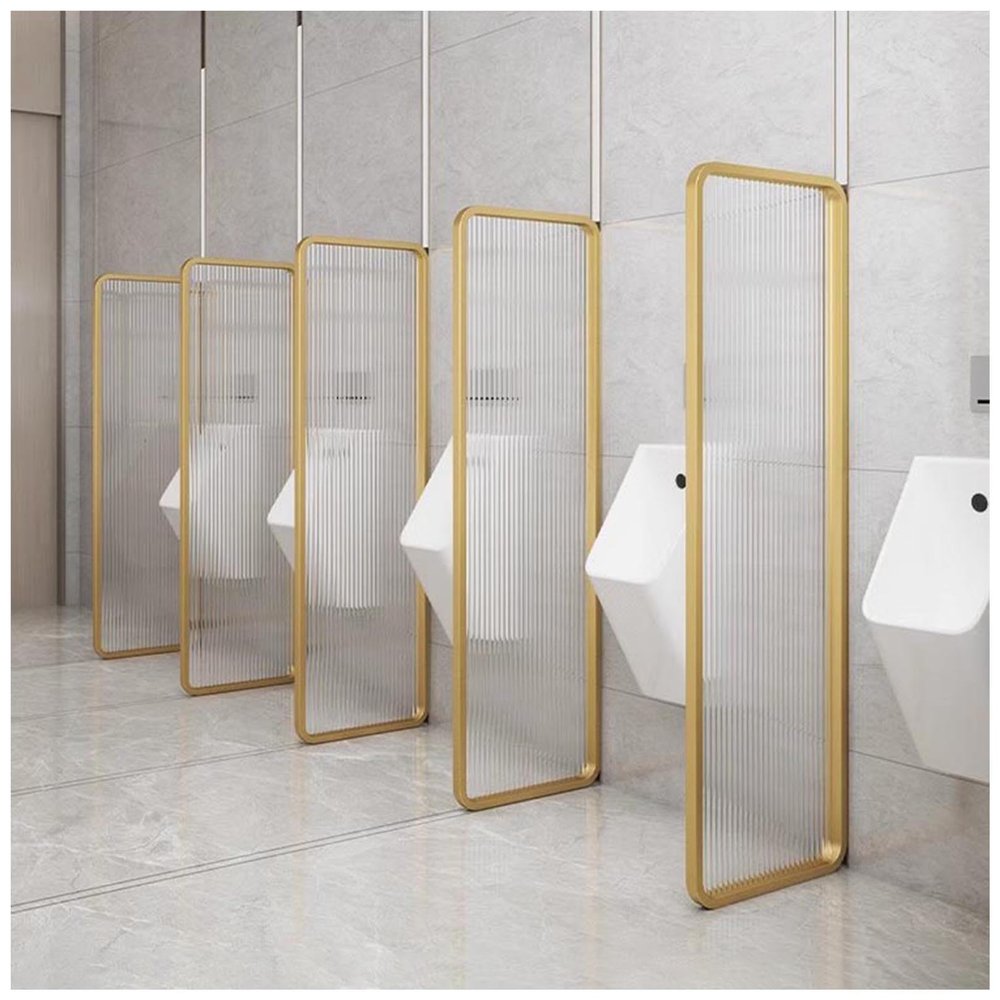 Wall-Mounted Tempered Glass Urinal Privacy Partition