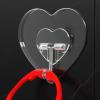 Generic Adhesive Wall Hooks, Heart-Shaped | Damage-Free Removable Multi-Purpose Hooks - 10x for Kitchen, Bathroom view 2