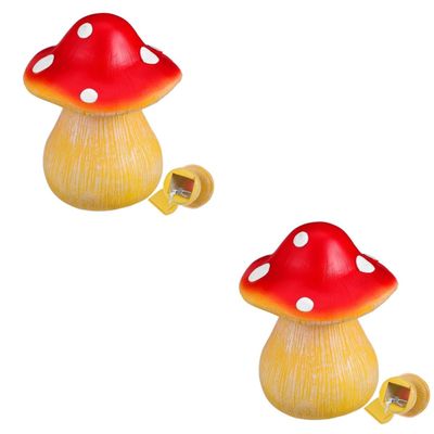 DIYEAH 2-Piece Hidden Outdoor Key Holder Mushroom Figurines