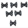 6 Fabric Appliqués: Black Bow with Polka Dots, 28 x 15 mm (09) view 1