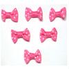 6 Fabric Appliqués: Pink Polka Dot Bow, 28 x 15 mm (09) view 1