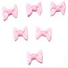 6 Fabric Appliqués: Light Pink Bow with Polka Dots, 28 x 15 mm (09) view 1