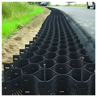 GZHERVICES Gravel/Grass Grid Base Mat, Commercial-Grade Geocell Ground Grid, 1 x 1 m (3.28 x 3.28 ft)