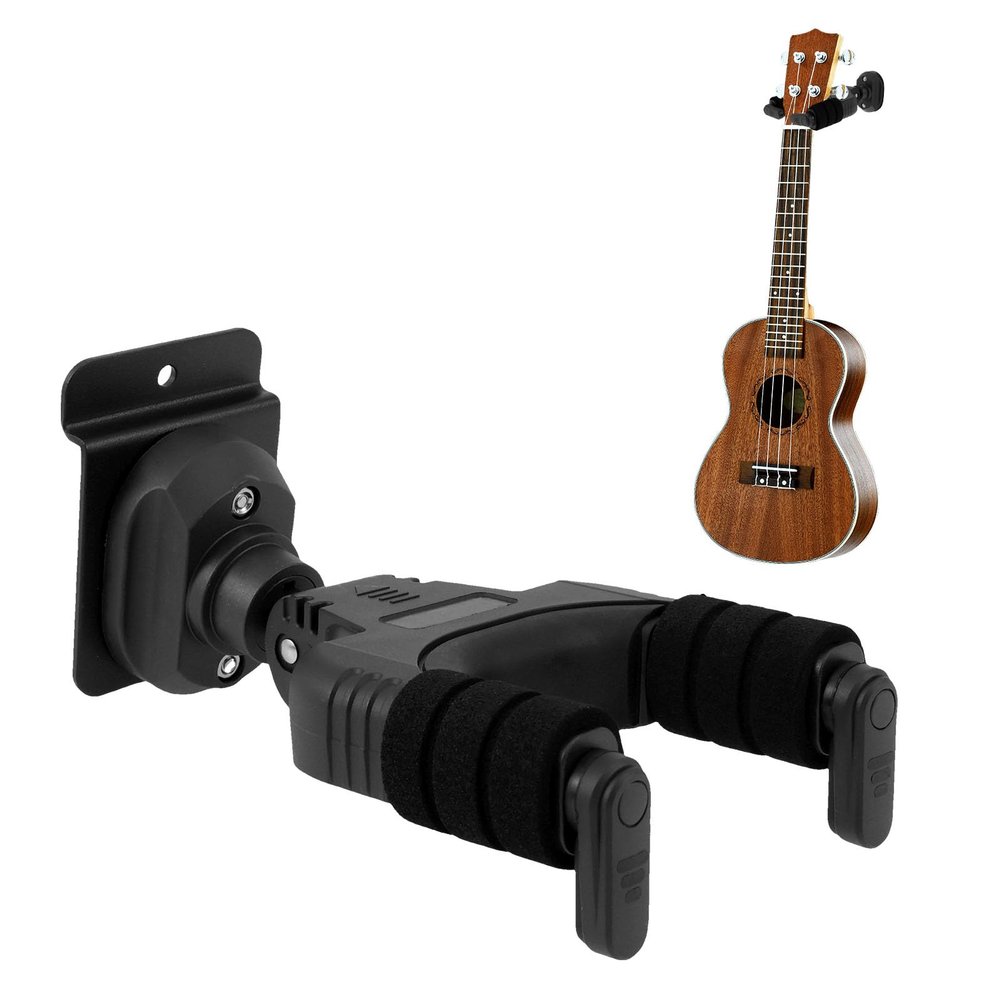GWCYMYD Wooden-Base Auto-Lock Rotatable Guitar Wall Mount