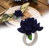 SueaLe Handmade Rose Flower Elegant Napkin Rings view 2