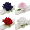 SueaLe Handmade Rose Flower Elegant Napkin Rings view 3