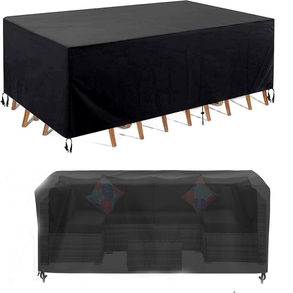PEWFBS Waterproof 2-Seater Garden Bench Cover, 125 x 125 x 90 cm, 420D Oxford Fabric