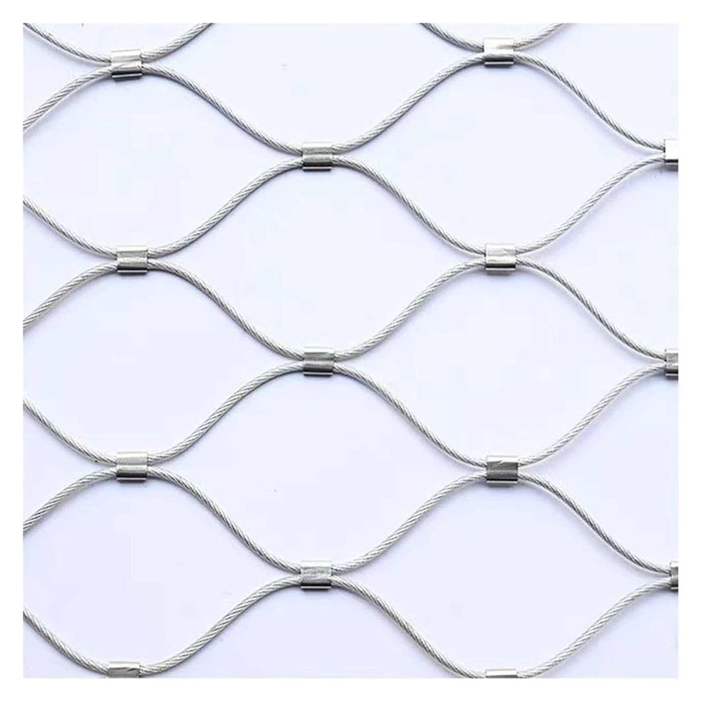 SXEVZOO 304 Stainless Steel Cable Mesh Safety Net, 2.5 x 15 m