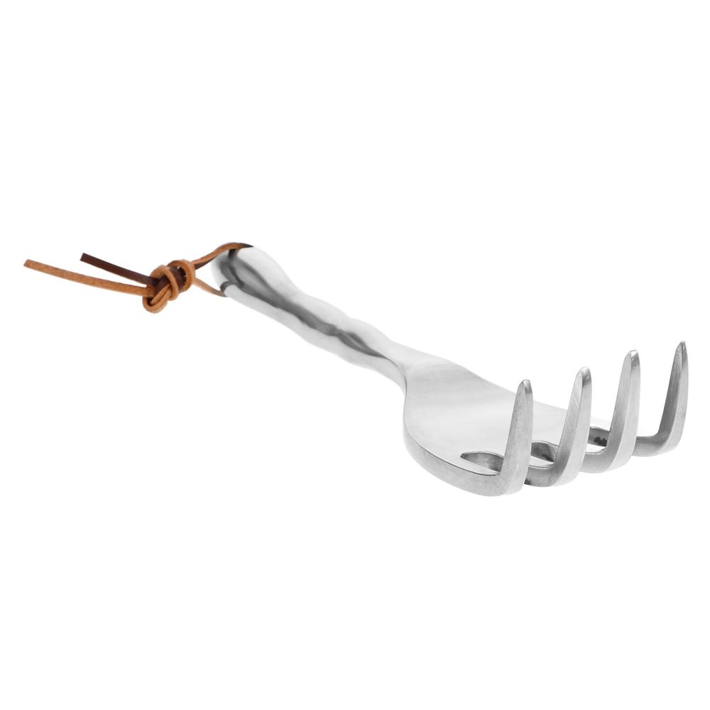 Tofficu Small Soil-Loosening Magnesium Hand Rake, Aluminum Alloy, Stable and Lightweight