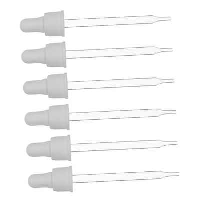 Warmhm 6-Piece Glass Droppers with Silicone Caps, White