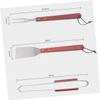 3-Piece Stainless Steel BBQ Utensil Set with Wooden Handles view 2