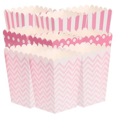 TOPPERFUN 36 Pink Paper Popcorn Boxes for Snacks and Candy