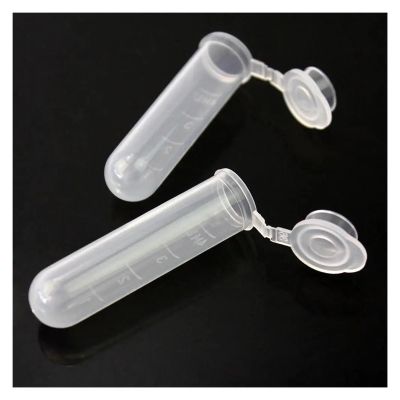 LQXHZ Wholesale 50-Piece/5 mL Transparent Ultrafine Plastic Centrifuge Test Tubes for Laboratory Samples, Empty Sample Containers with Lids