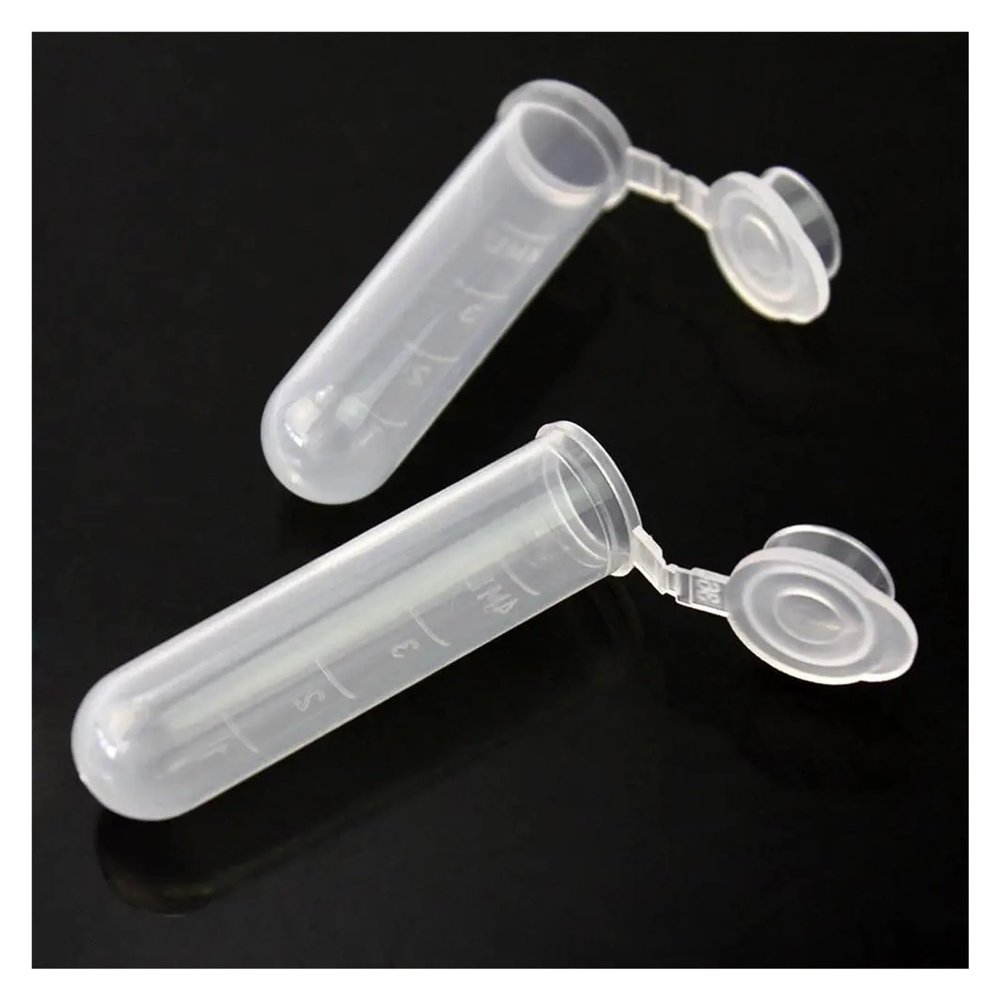 LQXHZ Wholesale 50-Piece/5 mL Transparent Ultrafine Plastic Centrifuge Test Tubes for Laboratory Samples, Empty Sample Containers with Lids