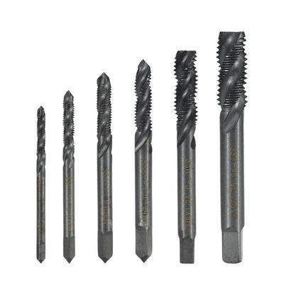 LYVQZPWLR Seiden Keychain, 6-Piece Tap Set, M3–M10, Nitrided, Spiral/Straight, Metric Threads