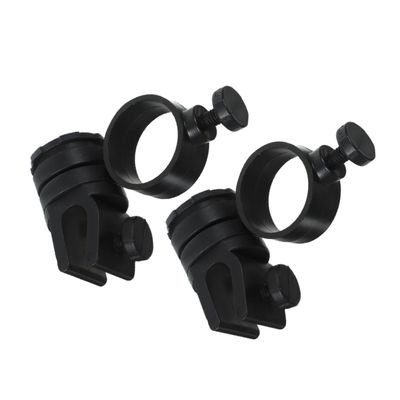 Flashlight Holders, 2-Piece ABS Black Set for Helmets, 21–28 mm