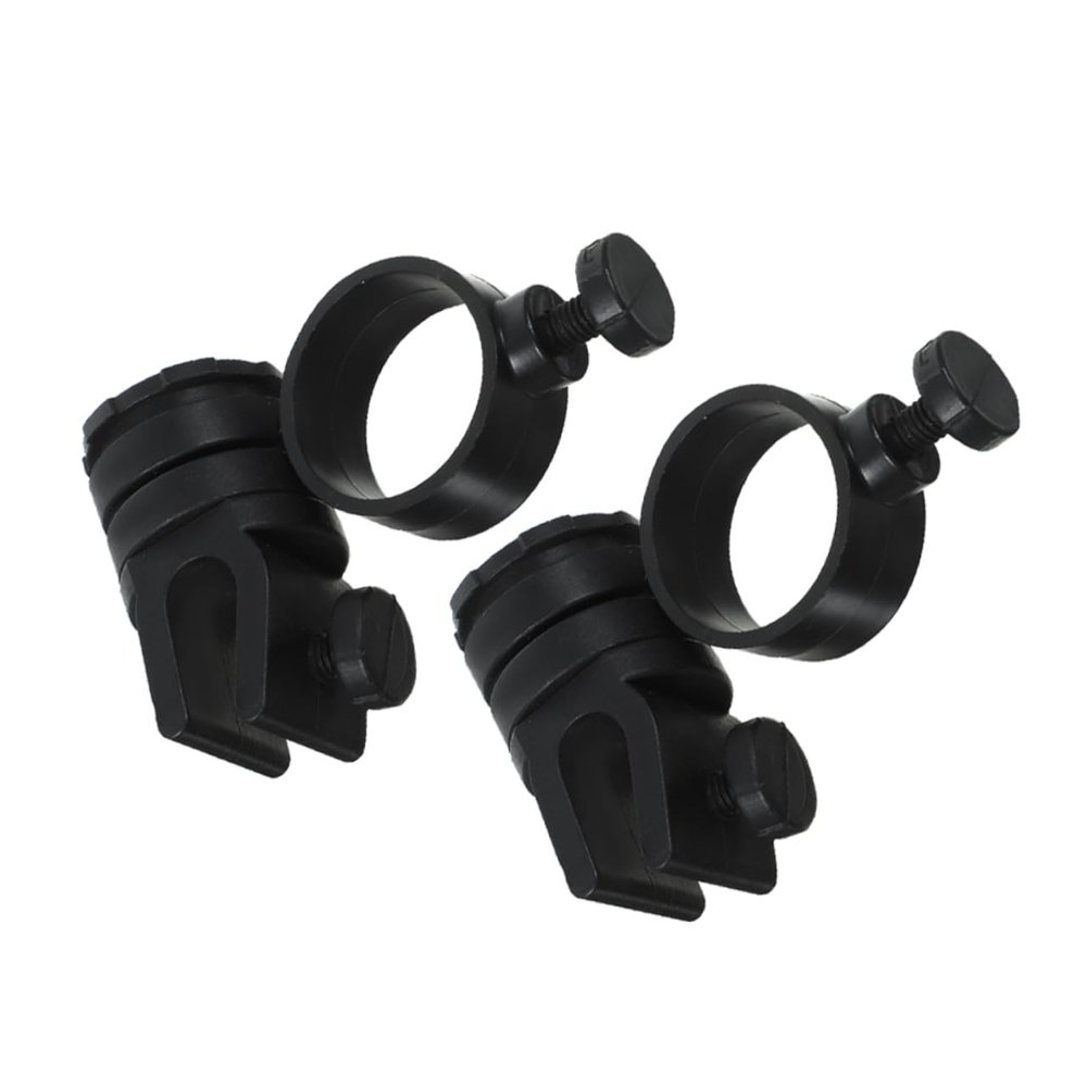 Flashlight Holders, 2-Piece ABS Black Set for Helmets, 21–28 mm