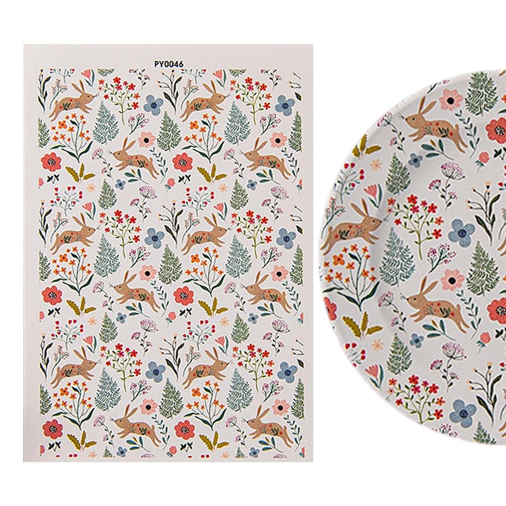 Ceramic Transfer Paper for Clay - Colorful Floral Decals