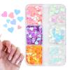 Nail Glitter Flakes, 6 Colors Holographic Heart Glitter Flakes view 1
