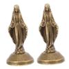 ABOOFAN 2-Piece Brass Miniature Virgin Mary Statue view 1