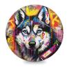 LLONGKT Graffiti Husky Gaming Mouse Pad, Round, 20.3 cm view 1