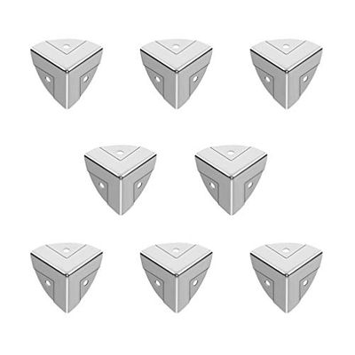 Metal Iron Corner Brackets, Sturdy Three-Sided Sector Guards for Wood Furniture and DIY Projects