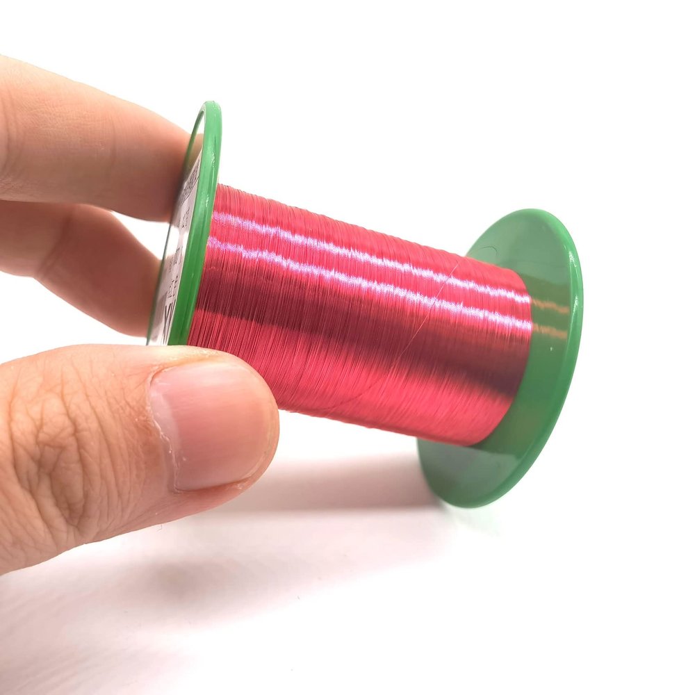 Xuulan 0.03 mm 0.21 mm 0.19 mm Enameled Copper Wire, Magnet Winding Wire, 43 AWG, 32 AWG, 40 AWG, Red Copper Wire QA-1/155 for Process Lines (OD 0.8 mm)