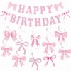 KQDRAVINE Birthday Decoration with Pink Bow view 1