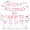 KQDRAVINE Birthday Decoration with Pink Bow view 3