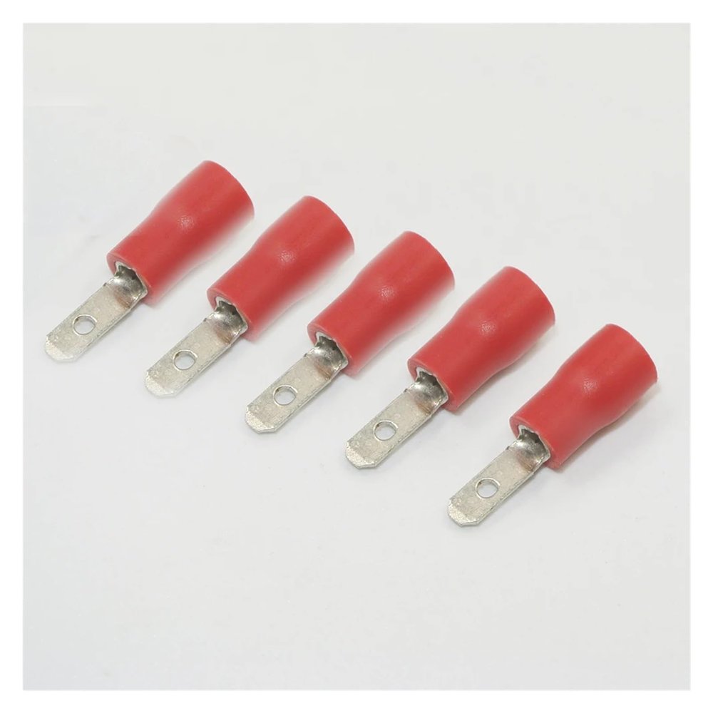 UYCUODLUY 100-Piece 2.8 mm Red Insulated Male Crimp Terminals