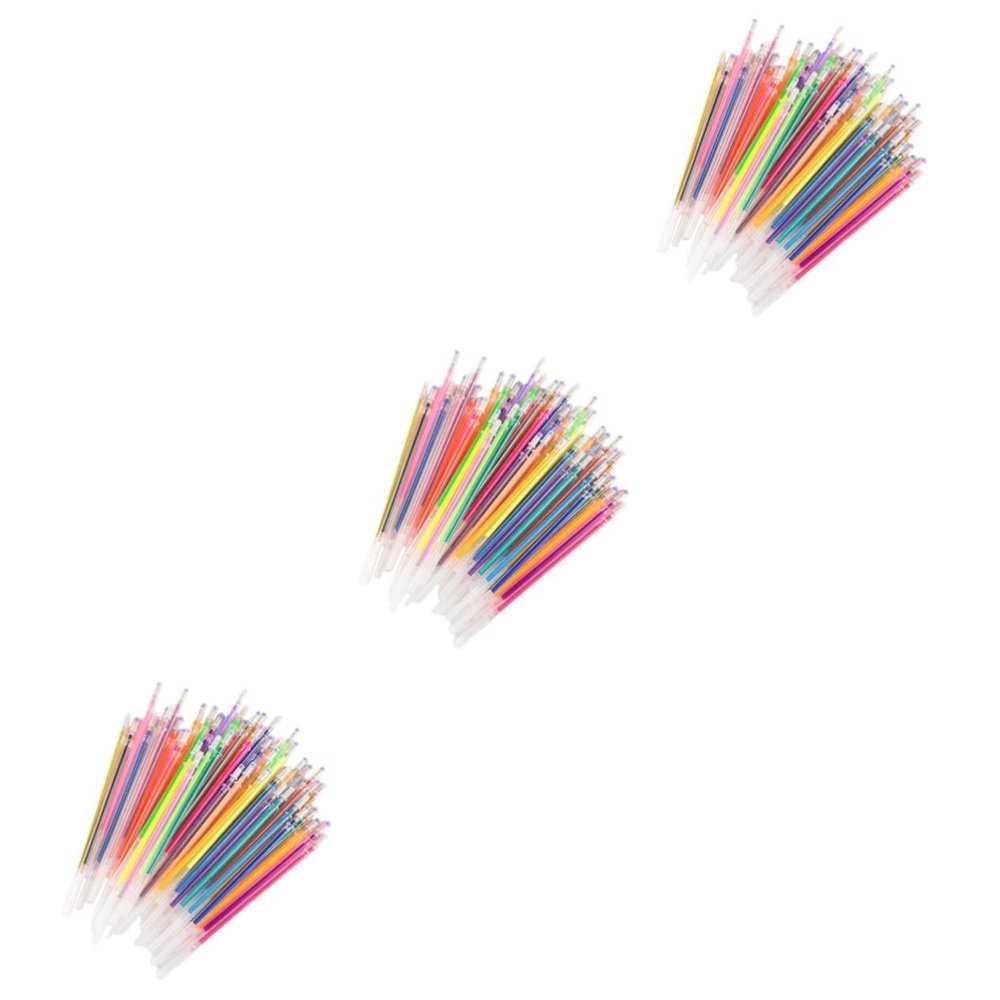 Uonlytech 3 Sets of Gel Pen Refills, Glitter and Neon Colors, 144 Count