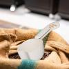 Pet Food Scoop - Cat-Shaped Dry Food Measuring Spoon with Bag Clip view 2