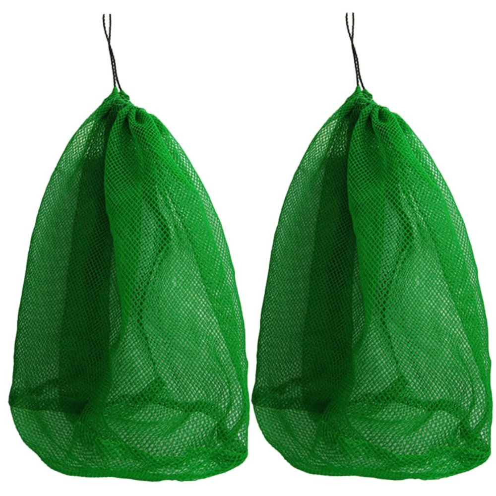 2-Piece Green Nylon Fishing Nets with Drawstrings