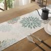 Boho Sage Green Dahlia Table Runner view 4