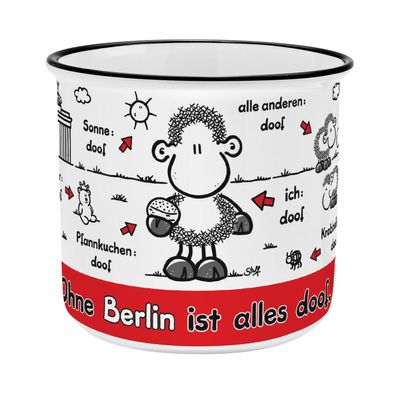 Sheepworld Mug with Saying “Without Berlin, Everything Is Lame” | Coffee Mug, New Bone China Porcelain, 35 cl | Gift for Friends | 61526