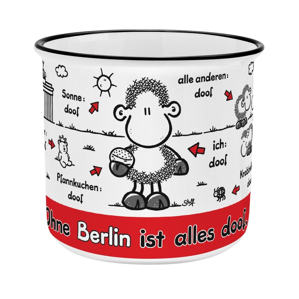 Sheepworld Mug with Saying “Without Berlin, Everything Is Lame” | Coffee Mug, New Bone China Porcelain, 35 cl | Gift for Friends | 61526