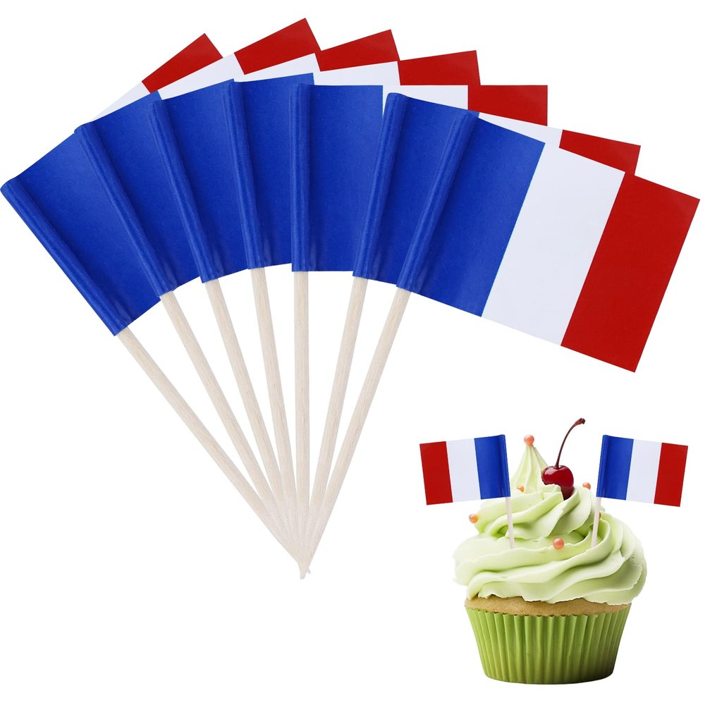 120 French Flag Toothpicks
