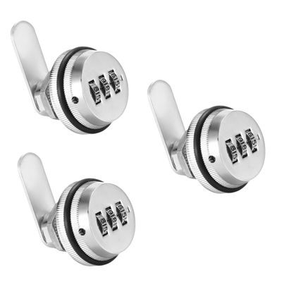 DIYEAH 3-Pack Secure Drawer Locks with Combination Code, Durable Cabinet Lock System for Cabinets and Filing Cabinets, Easy to Use and Versatile
