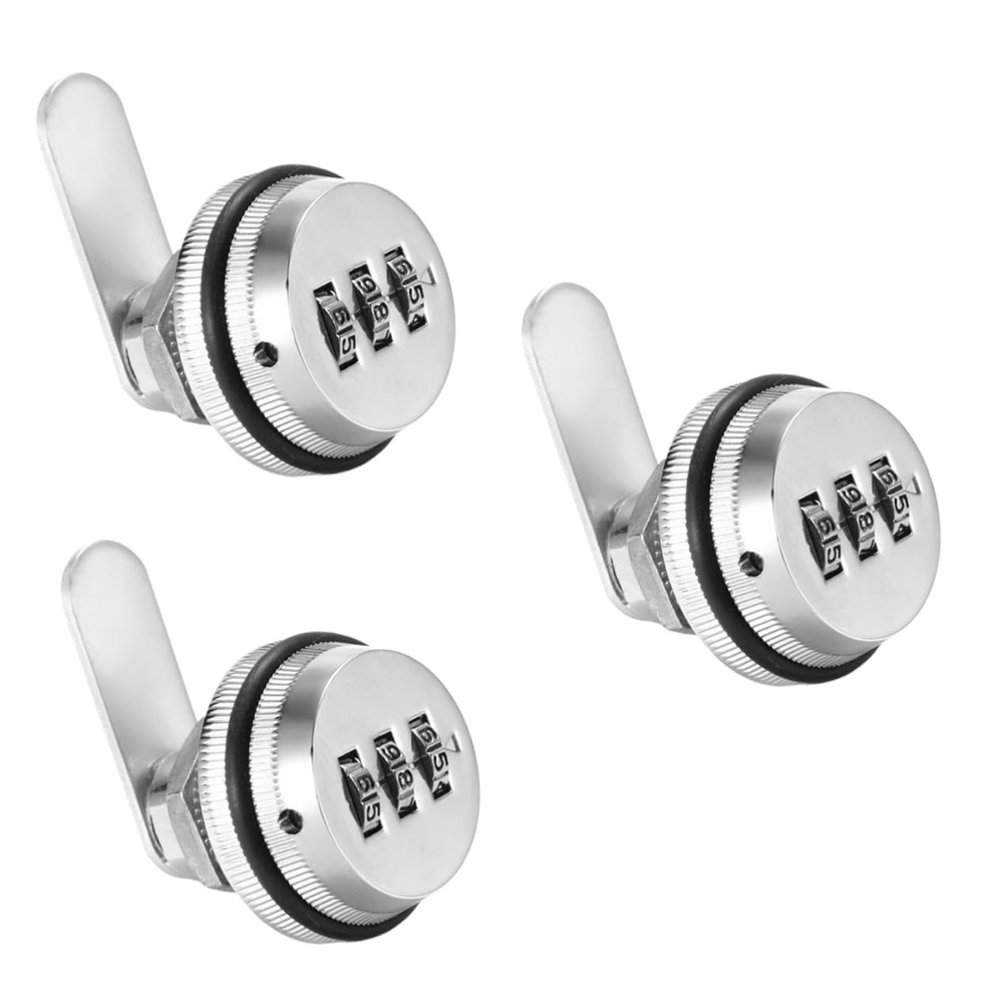 DIYEAH 3-Pack Secure Drawer Locks with Combination Code, Durable Cabinet Lock System for Cabinets and Filing Cabinets, Easy to Use and Versatile